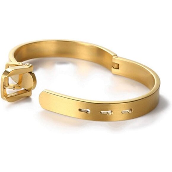 Gold Silver Plated Bracelets for Men Women Roman Numeral Bangle Bracelet - Picture 7 of 7